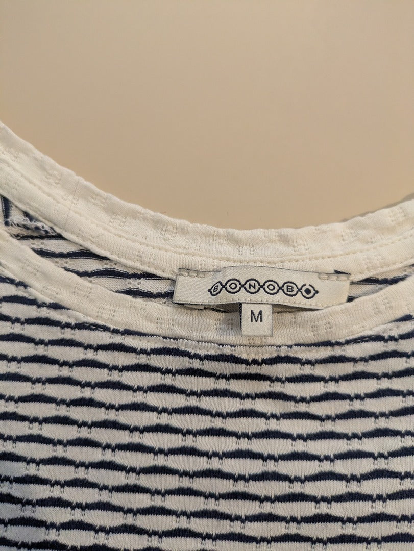 T-shirt manches longues Bonobo - M - Navy - Marinière