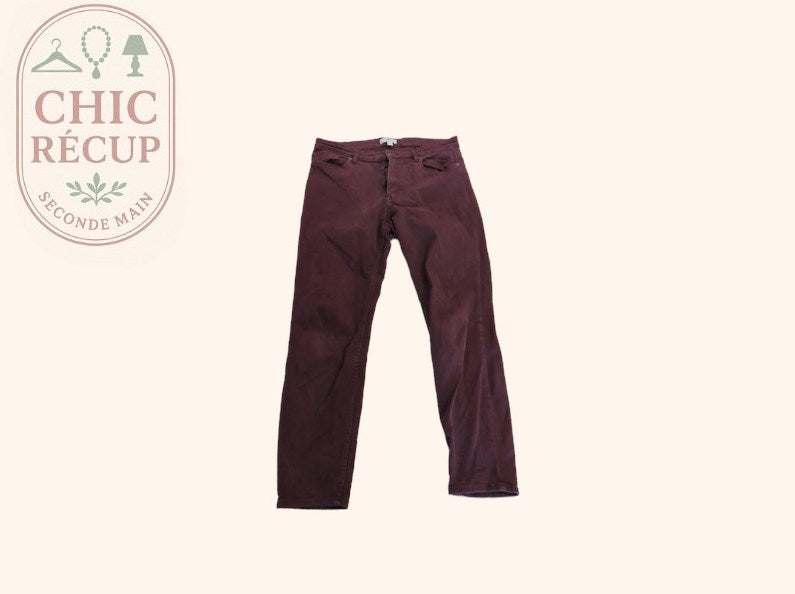 Pantalon slim H&m - 44 - Bordeaux - L.o.g.g.