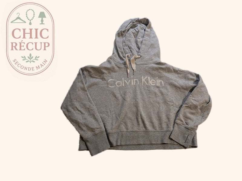 Sweat à capuche cropped Calvin Klein - M - Gris - Performance