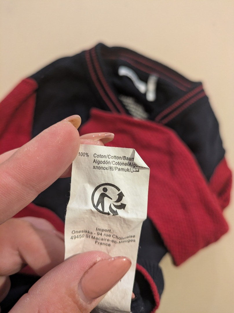 Veste varsity Ikks bébé 18 mois coton rouge noir