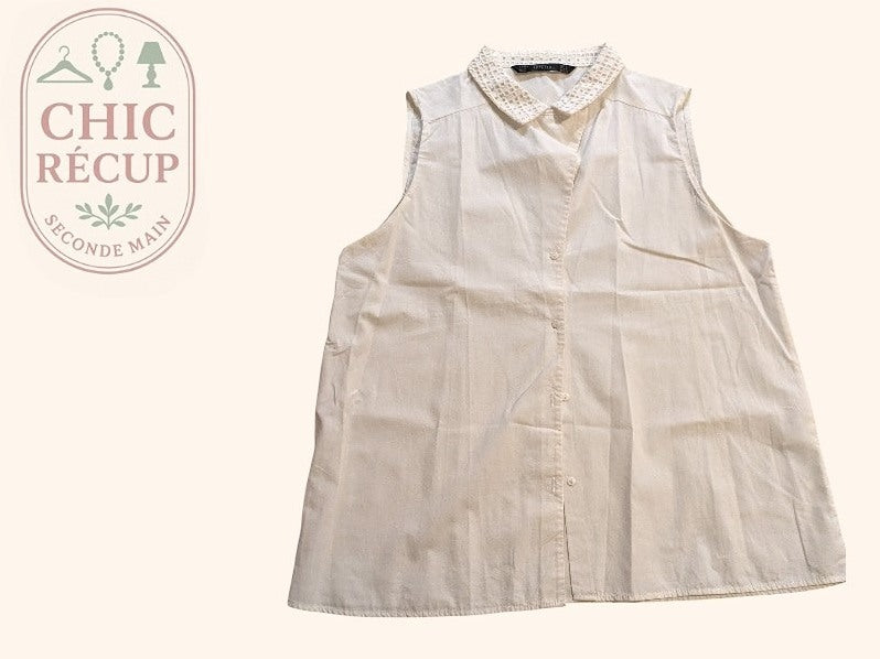Blouses Manches Courte Zara - L - Blanc - Paval-35