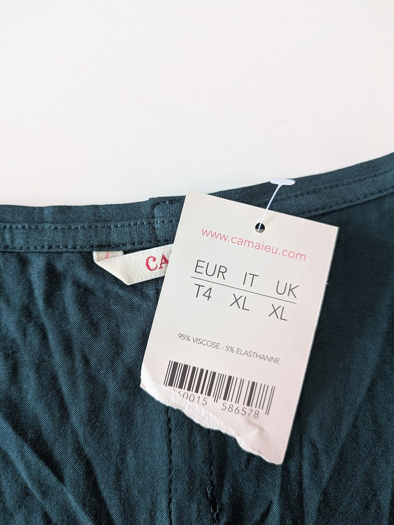 Blouse ¾ Camaïeu - Xl - Vert Foncé - Labag-335
