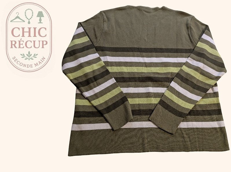 Pull Col V Amor-lux - L - Vert - Labag-35