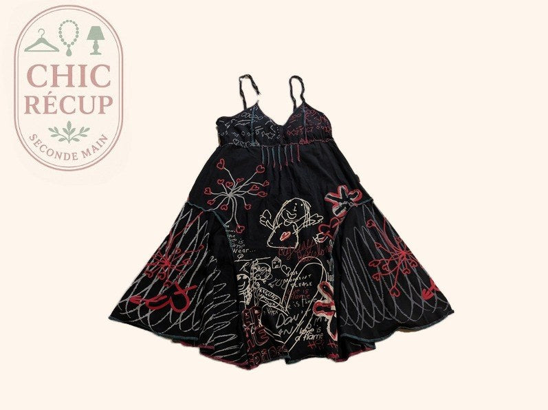 Robe d'été Keguay - S - Noir - Dessins