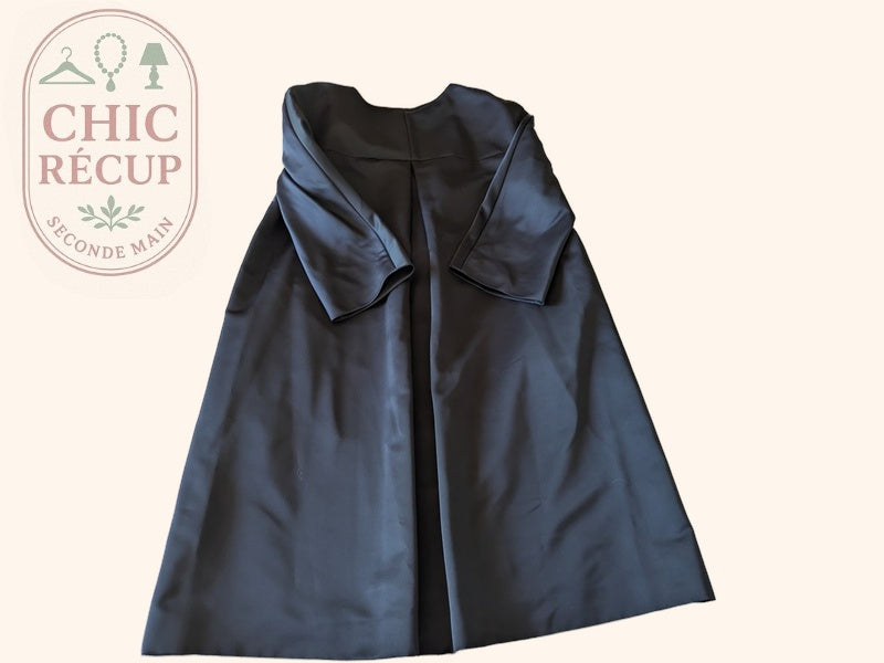 Manteau 1.2.3 - 40 - Navy - Col Rond Satiné