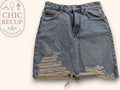 Jupe Courte Jean Zara - S - Bleu Clair - Amfat-30