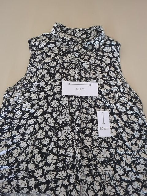 Chemisier Sans Marque - M - Noir - Floral à nouer