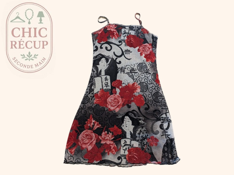 Robe Good Look Paris - Taille unique - Gris/rouge