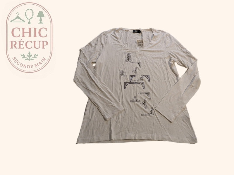 T-shirt manches longues Jette - 44 - Blanc - 4151285
