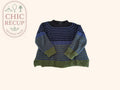 Pull Monoprix Femme - M - Vert - Rayé Noir Bleu
