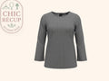 Blouses 3/4 Kiabi - L - Gris - Paval-68