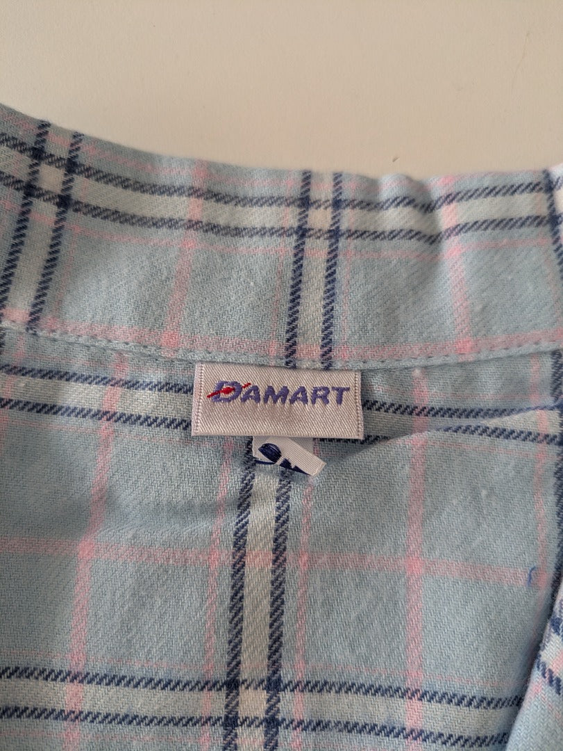 Chemise de nuit Damart - L - Bleu - Carroyée