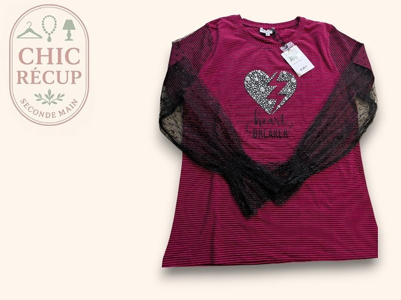 Blouse Mimi Mua - Xl - Noir Fuchsia - Brhal-27