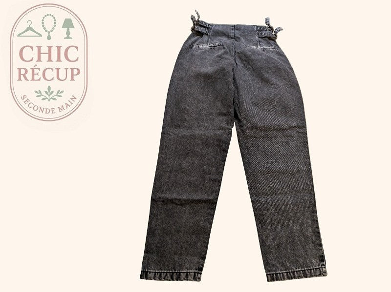 Jeans Evase Bershka - 36 - Noir - Shbad-114