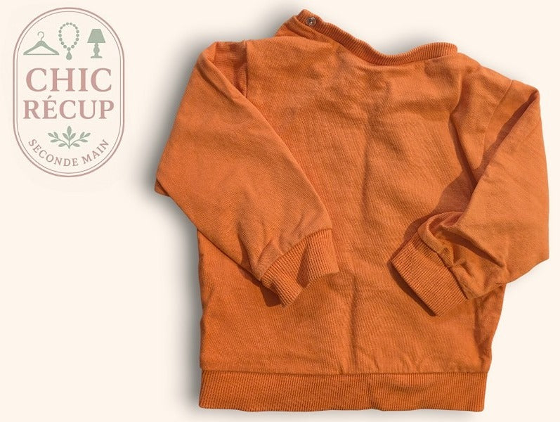 Sweat orange bébé 12 mois Grain de Blé