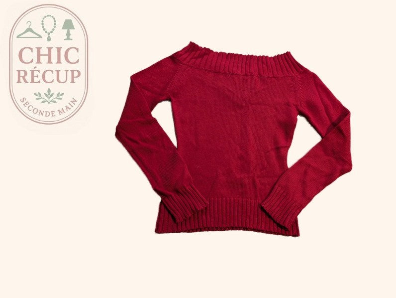 Pull Col V Cache Cache - S - Rouge - Mache-16