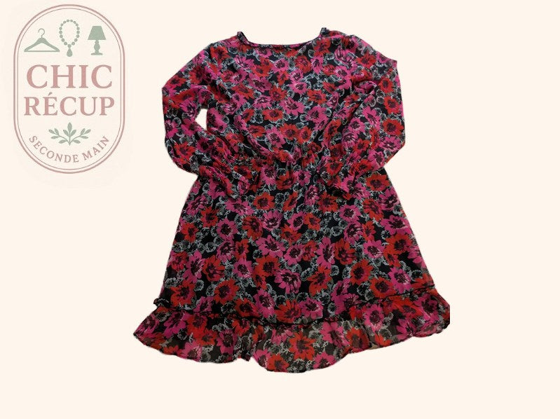 Robe Divided - 46 - Noir - Fleurs