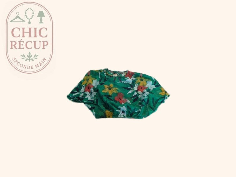 Blouse Salsa Xs vert fleurs