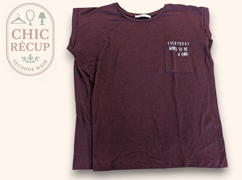 T-shirt Gémo - M - Bordeaux - Chpav-15