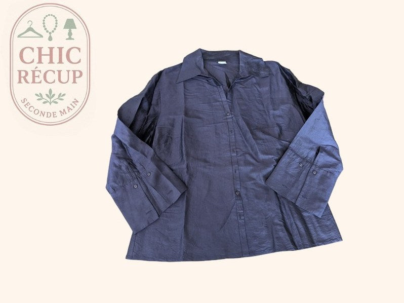 Chemise Camaïeu - 42 - Bleu - 100% Soie