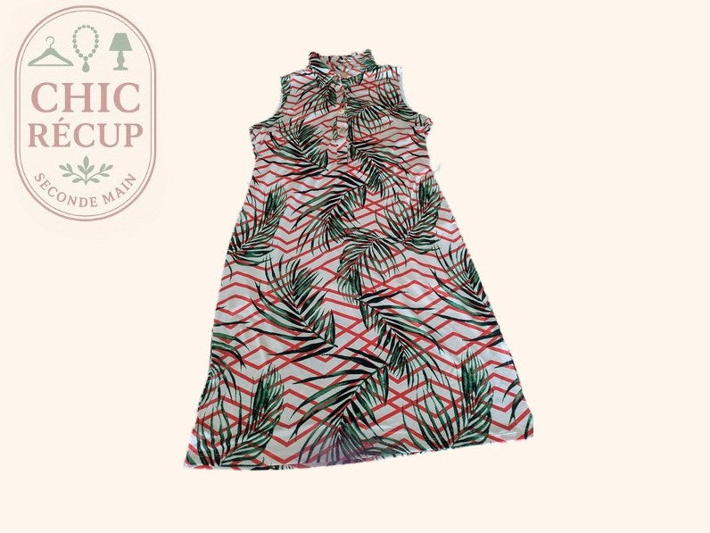 Robe K-design - Xl - Blanc - Motif Tropical