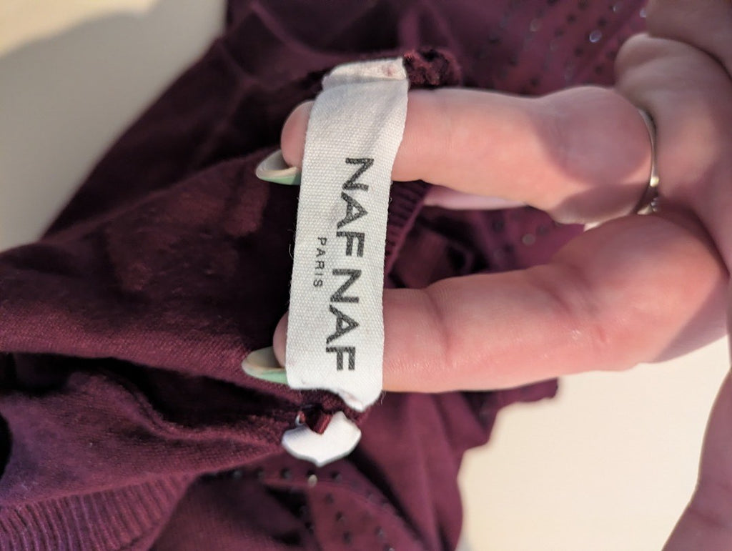 Pull col V Naf Naf - Xs - Bordeaux - 57x48