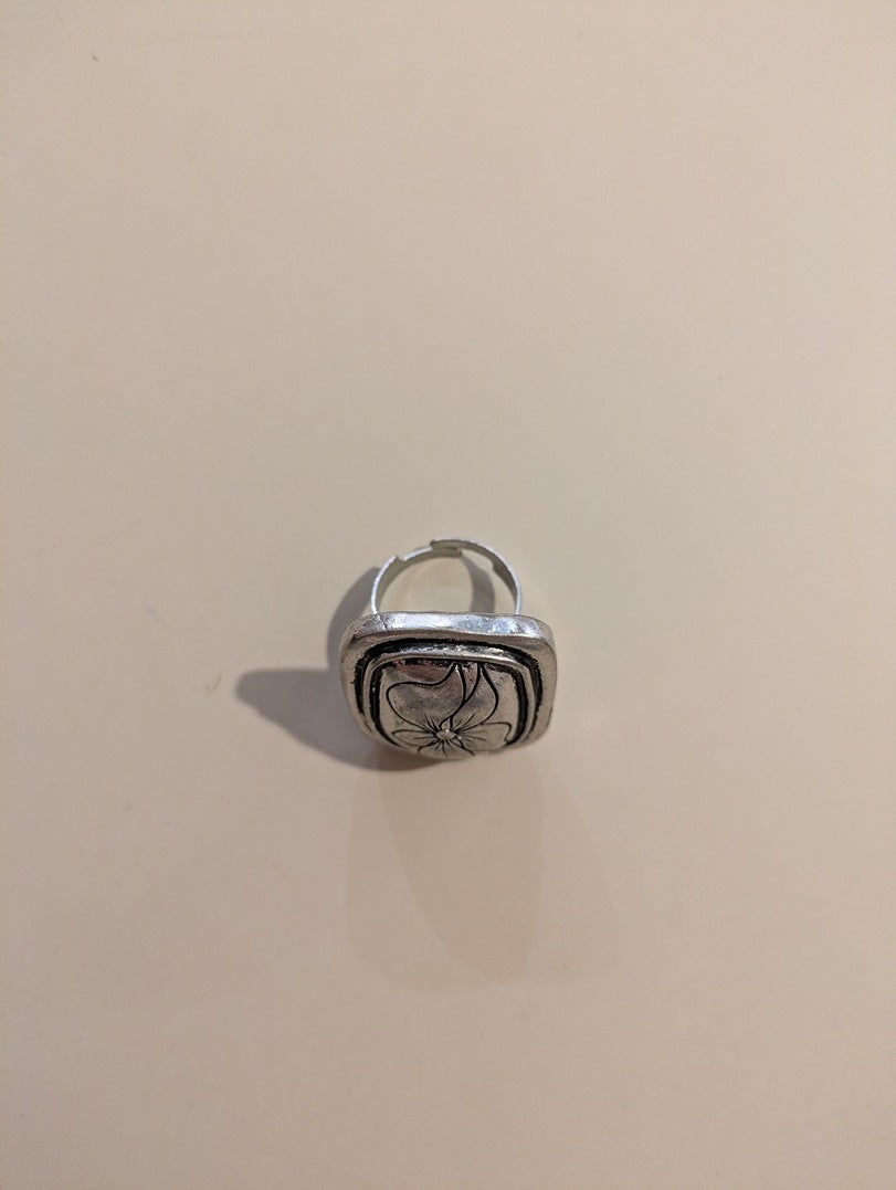 Bague Fantasie - Ajustable - Argenté - Brhal-68