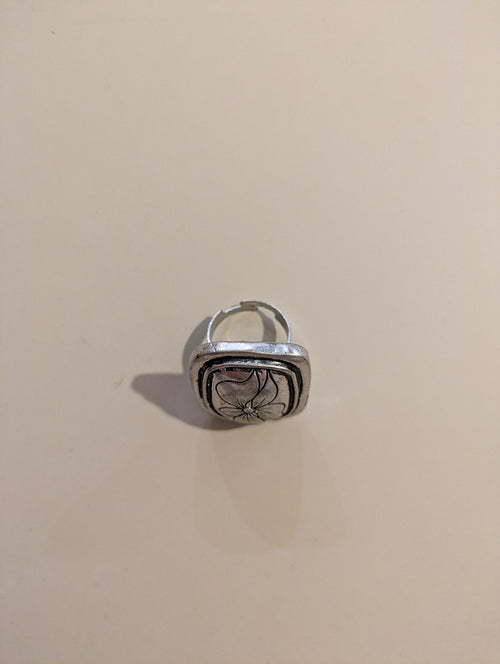 Bague Fantasie - Ajustable - Argenté - Brhal-68