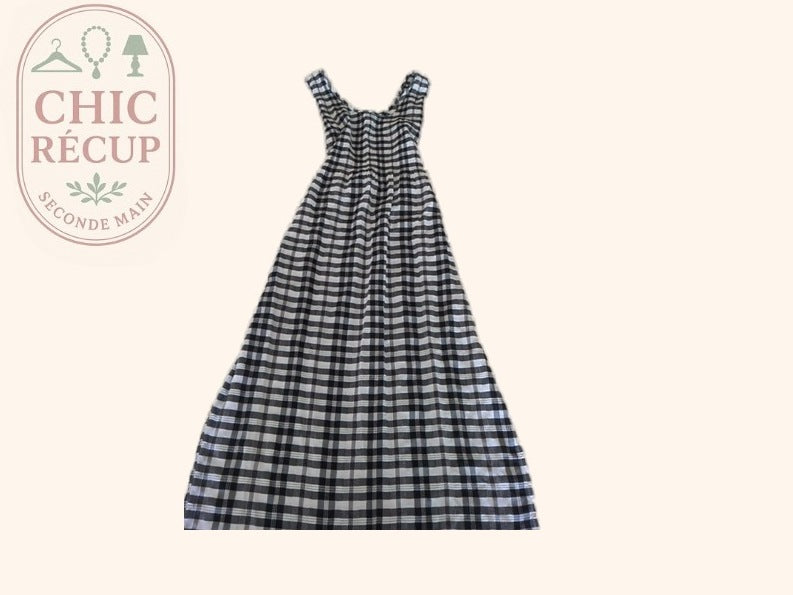 Robe longue Sans Marque - M - Noir - Vichy