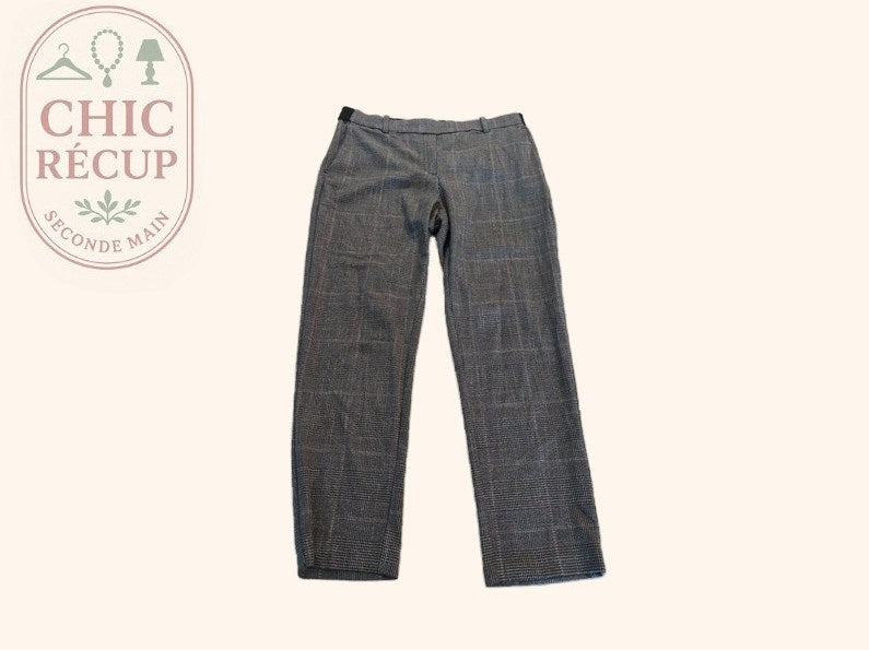 Pantalon tailleur H&m - 42 - Gris - Prince de Galles
