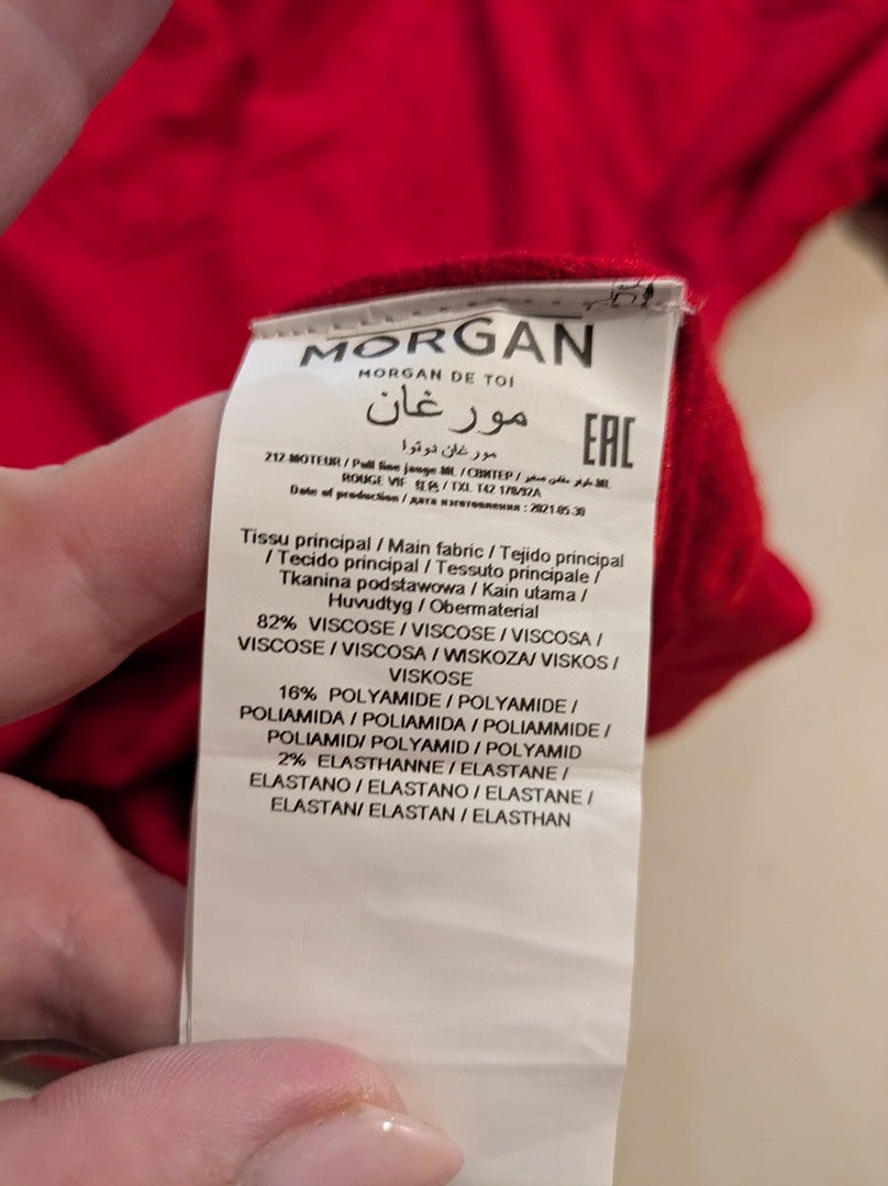 Pull col V Morgan - Xl - Rouge - Moteur