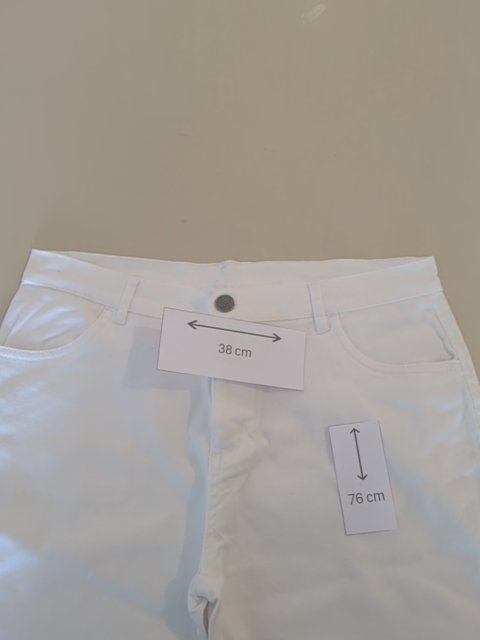 Pantacourt - Sans Marque - 42 - Blanc - Coton stretch