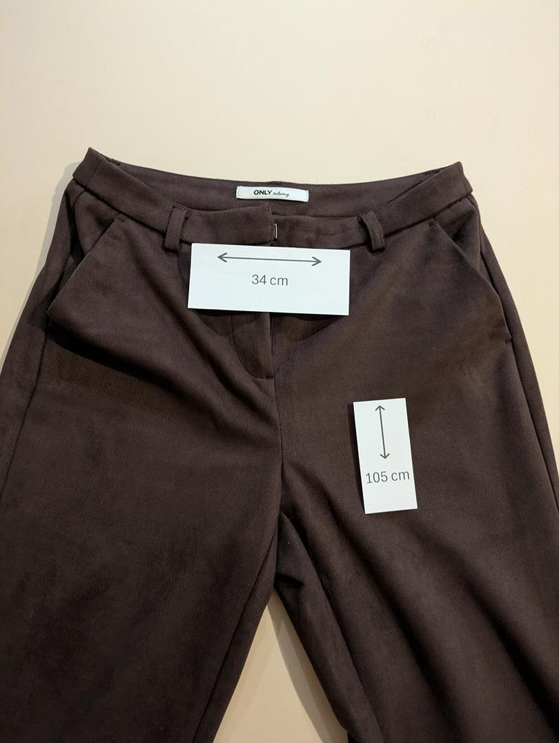 Pantalon Jambes Larges Only - Xs - Marron - Olaga-02