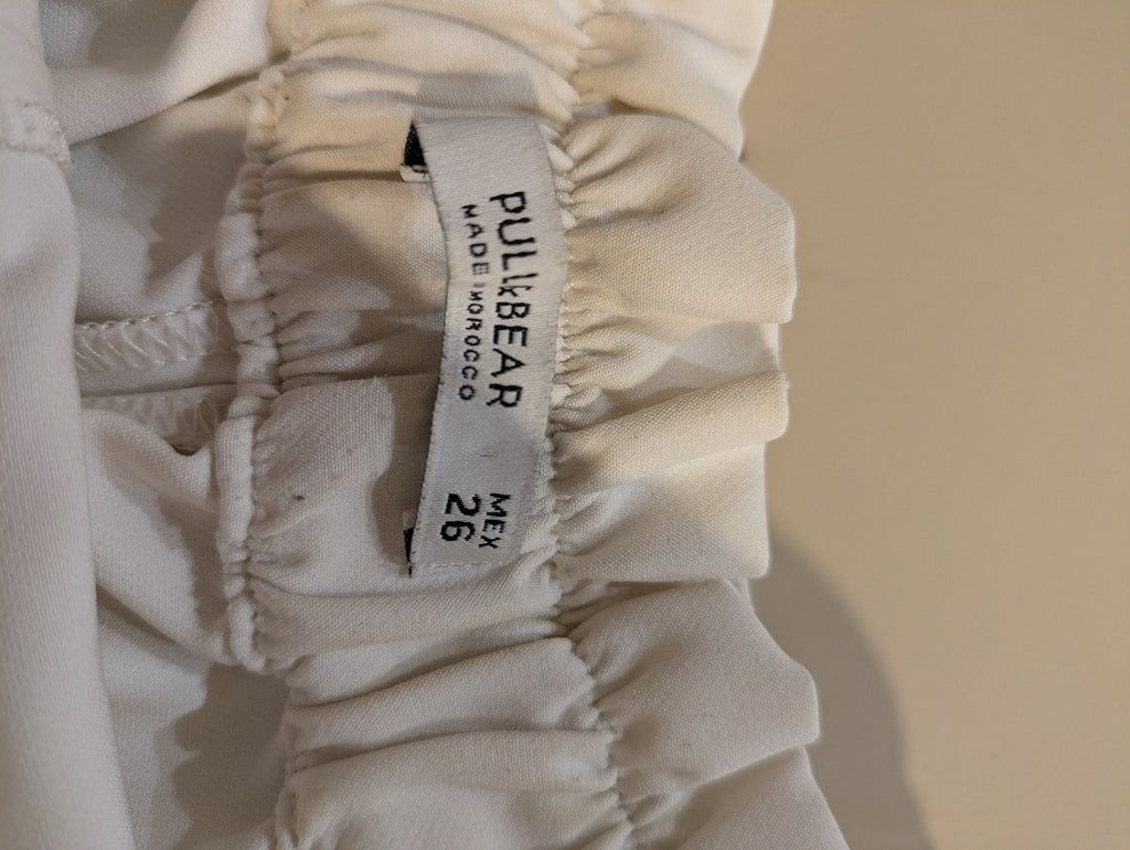 Short Taille Haute Pull & Bear - 34 - Crème - Mache-10