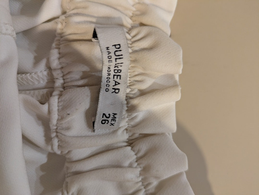 Short Taille Haute Pull & Bear - 34 - Crème - Mache-10