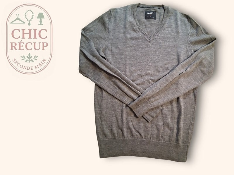 Sweat Col V Devred - M - Gris - Olmar-14