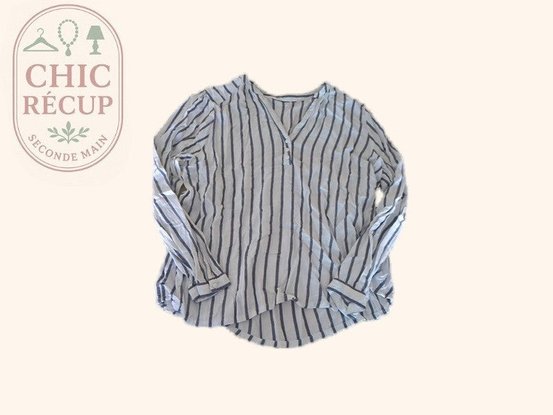Blouse Promod - S - Bleu - Rayée