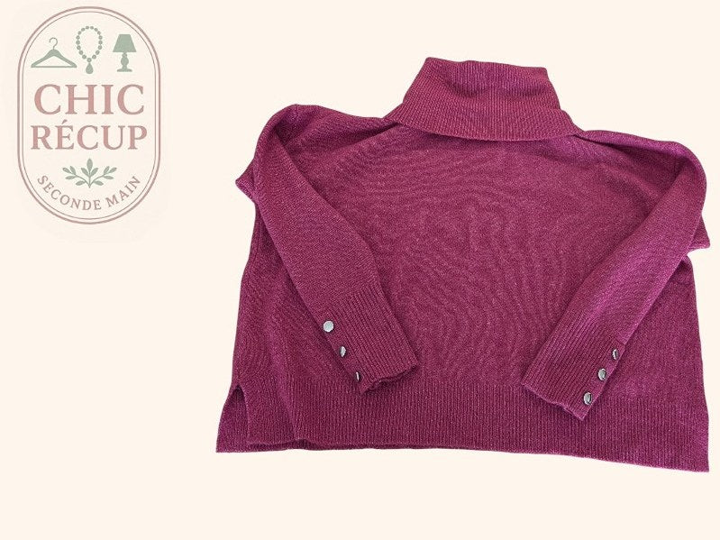 Pull Col Roulé Promod - M - Fuchsia - Olhat-66