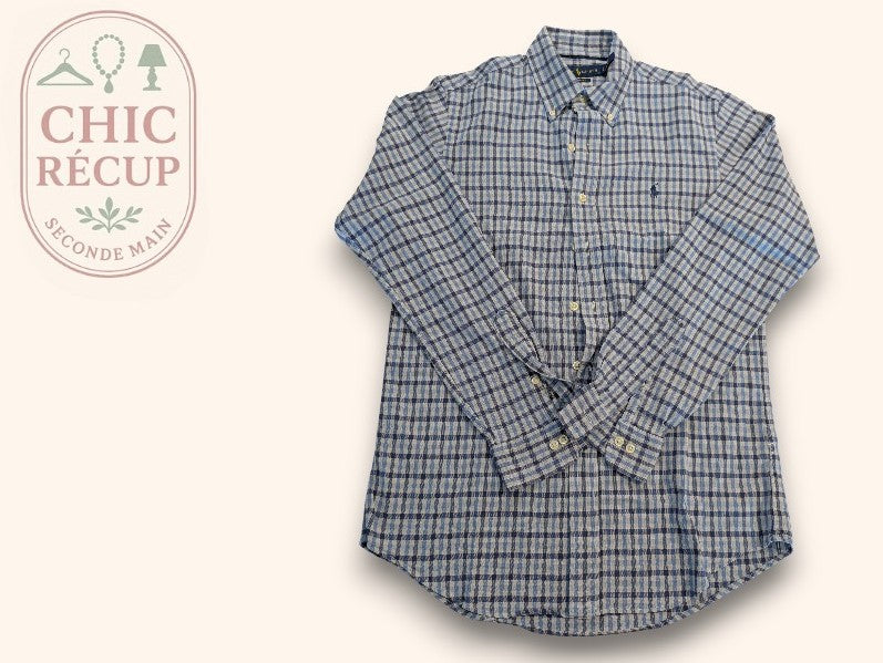 Chemise Ralph Lauren à carreaux bleus pour homme