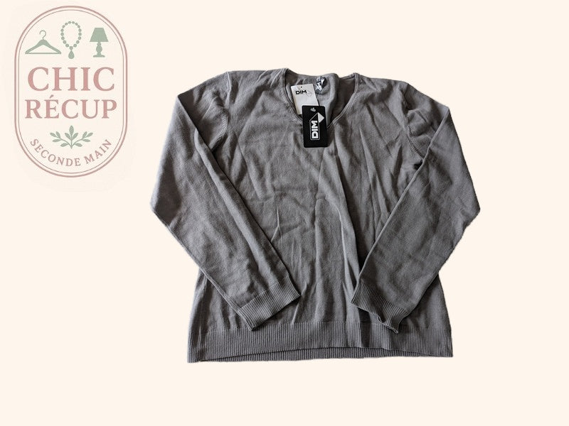 Pull col V Dim - Xl - Gris - 7859