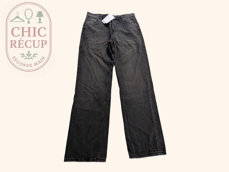 Jean Droit Bershka - 40 - Gris - Evvio-82