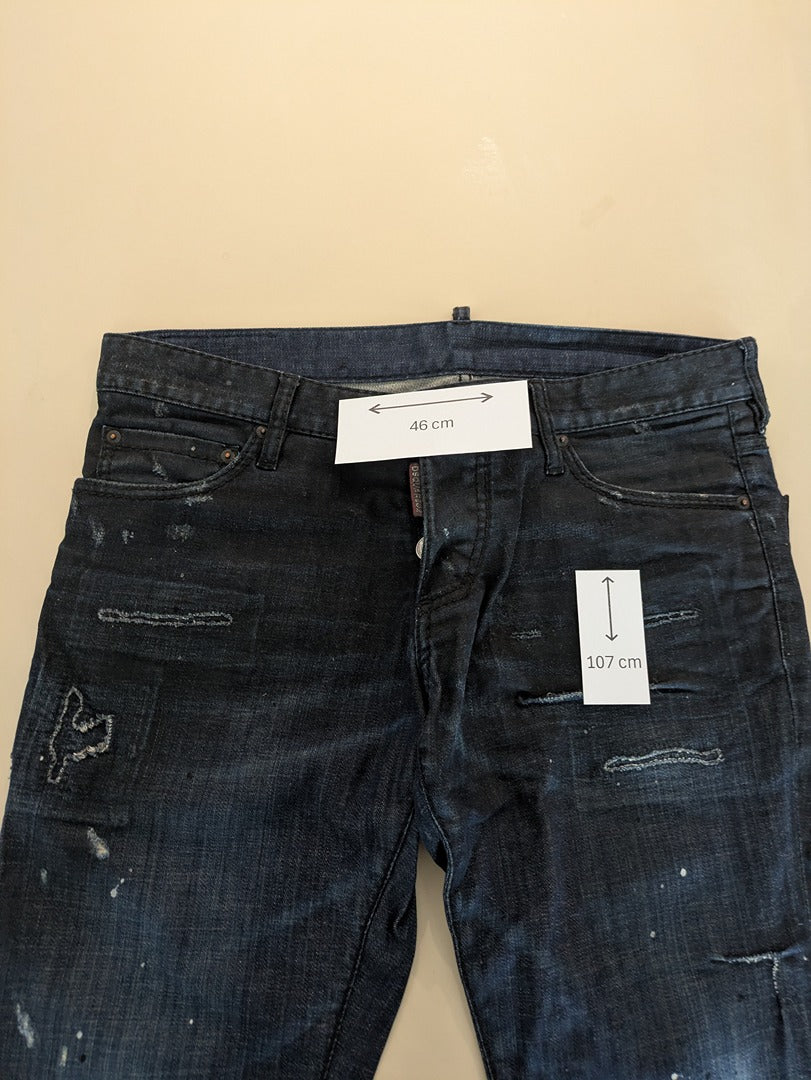 Jeans Coupe Droite Dsquared2 - L - Marine - Thgen-109
