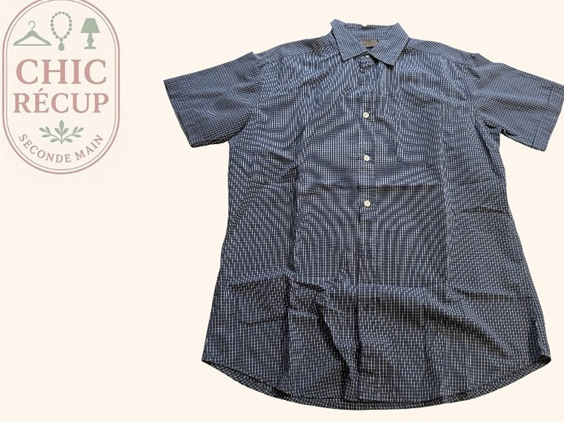 Chemise À Carreaux 9th Avenue - M - Marine - Shbad-72