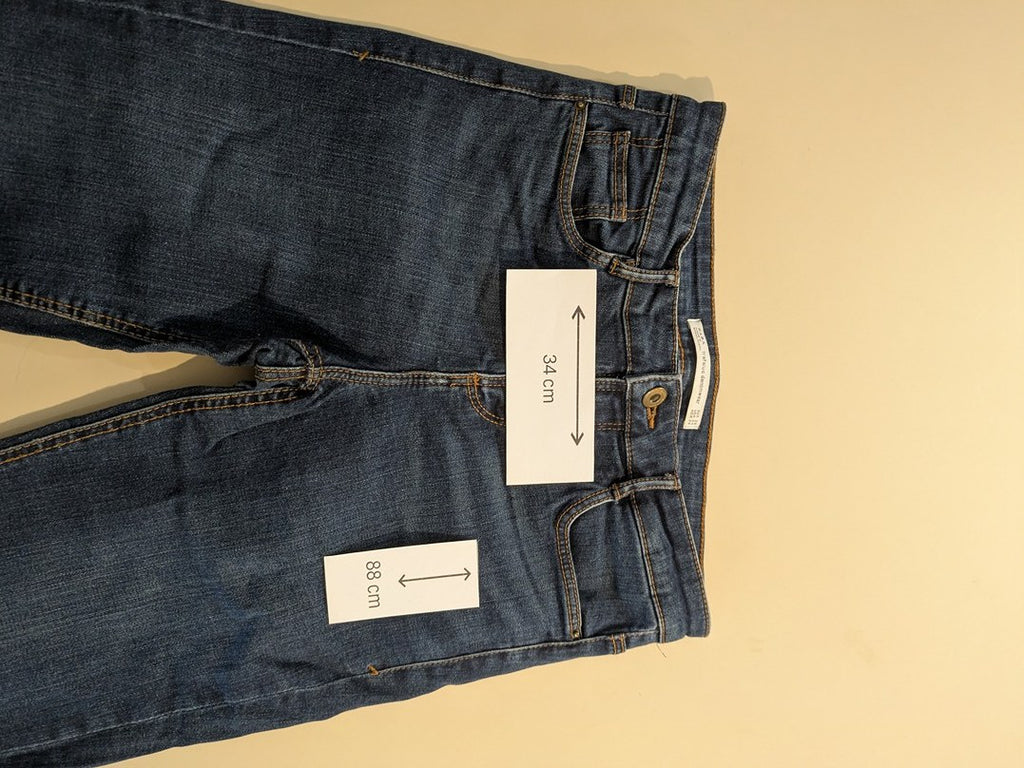 Jeans Droit Zara Trafaluc - 36 - Bleu - Mache-34