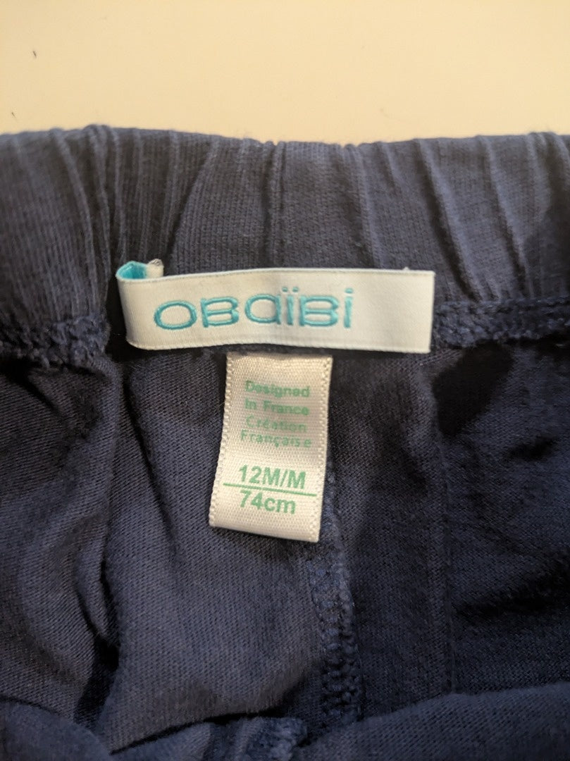 Ensemble garçon 12 mois Obaïbi pantalon et tee-shirt