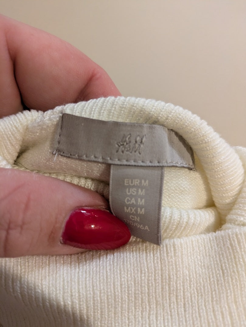 Pull Col Roulé H&m - M - Crème - Shbad-98