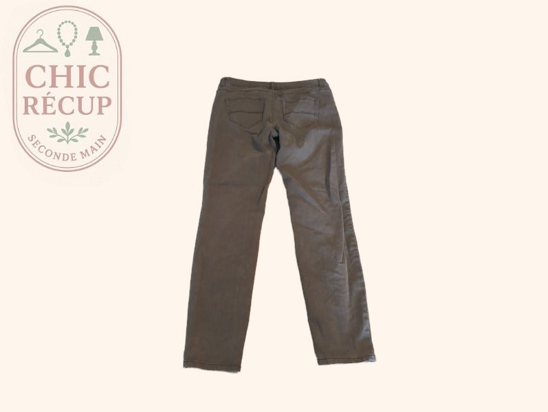 Pantalon slim Yessica - 44 - Marron - Stretch