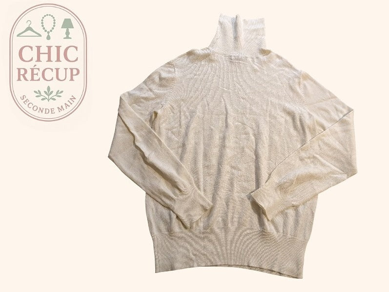 Pull Col Roulé H&m - M - Crème - Shbad-98