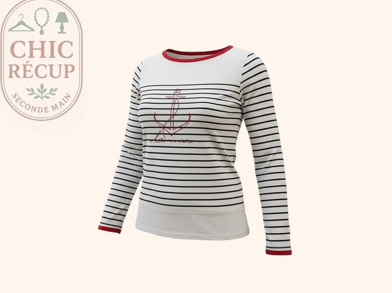 T-shirt Terre De Marins - S - Blanc Marine - Qubur-71