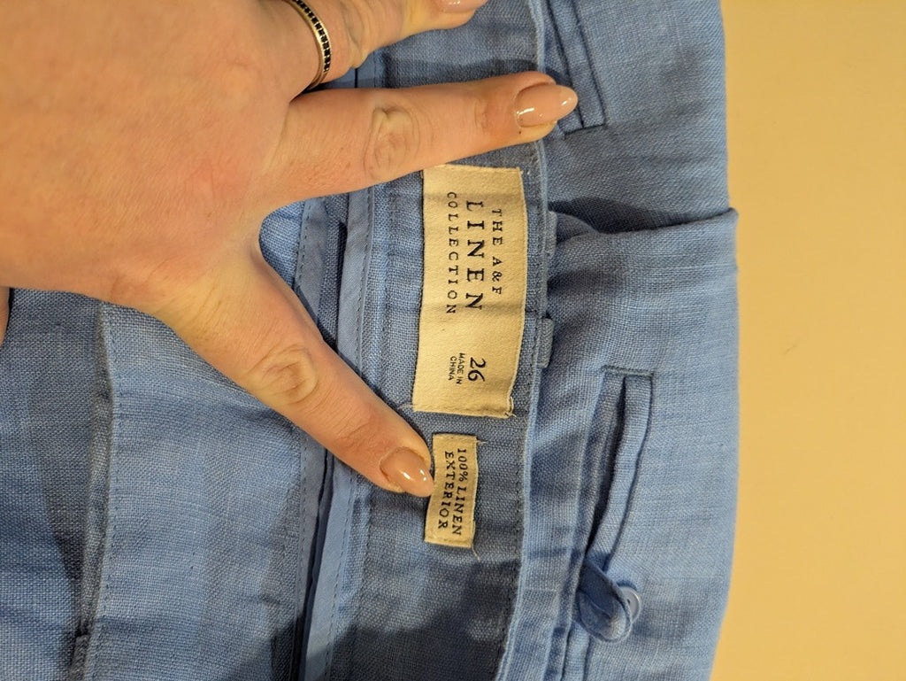 Pantalon large Abercrombie & Fitch - 26 - bleu - lin